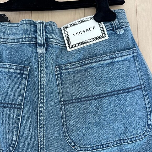 Versace Embellished Straight-Leg Jeans - Picture 11 of 12